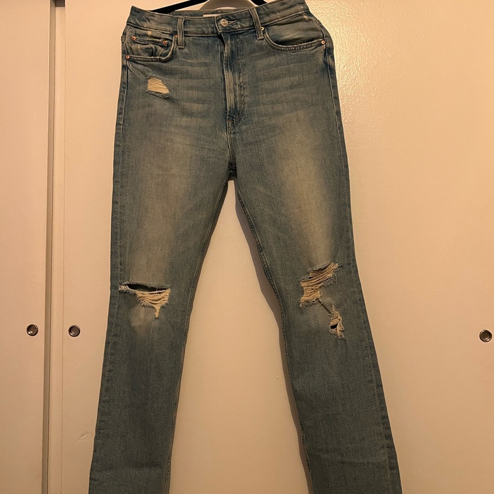 Distressed Blue Jeans
